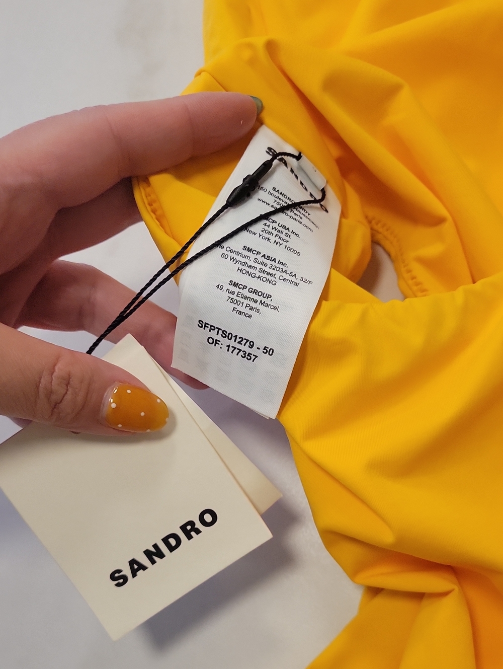 Sandro NWT Yellow One-Piece bathingsuit asymmetrical with Decorative Rings xs - Picture 10 of 10